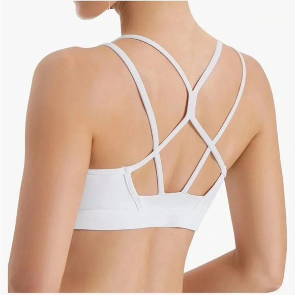 Fittin L7 White Strappy Sports bra • Large • NWT - Picture 2 of 9